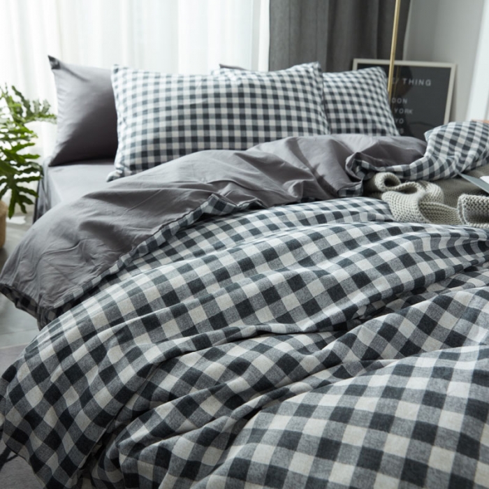 91家纺网 家纺一手货源 找家纺 梦家居 全棉韩国简约风格系列四件套宜家床上用品