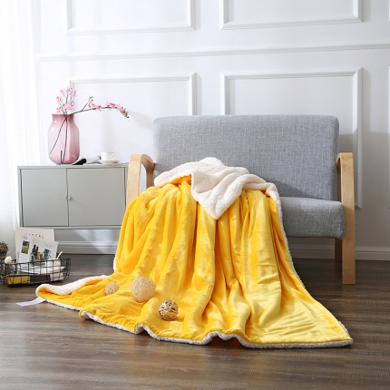 网客家纺 ULTIMATE顶级羊羔绒毛毯奥斯丁黄