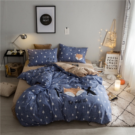 91家纺网 家纺一手货源 找家纺 慕梵大版定位 水洗暖绒+法莱绒四件套多规格尺寸床单款法兰绒