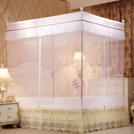 91家纺网 家纺一手货源 找家纺 2016新款坐床防蚊蚊帐—沁园春22mm 白色