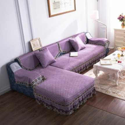 爱美丽家纺 舒适柔软耐用时尚潮流沙发垫夏日恋歌紫