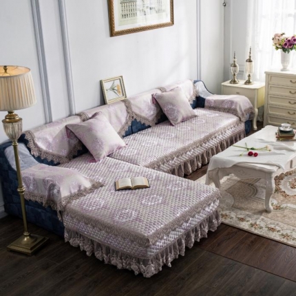爱美丽家纺 舒适柔软耐用时尚潮流沙发垫欧陆风情紫