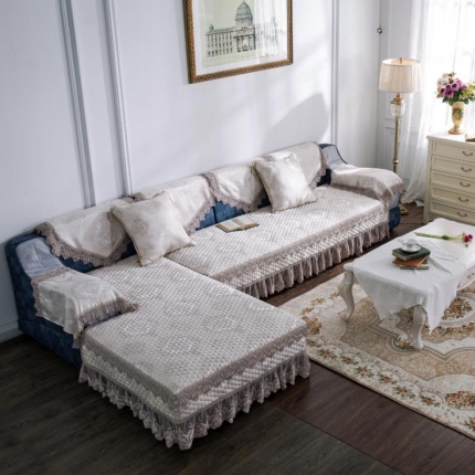 爱美丽家纺 舒适柔软耐用时尚潮流沙发垫欧陆风情米