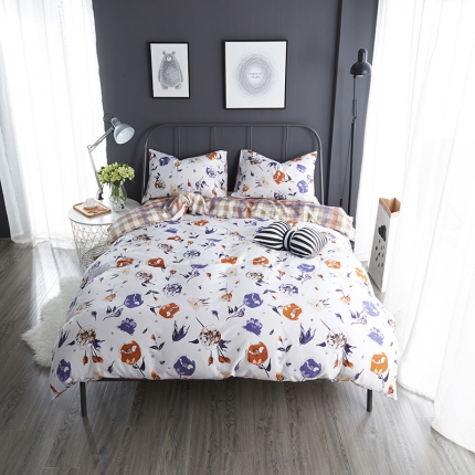 91家纺网 家纺一手货源 找家纺 （总）静家居家纺 高支高密40贡缎长绒棉四件套