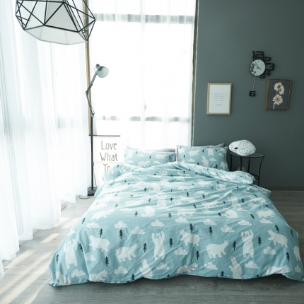 梦家居 全棉韩国简约风格系列四件套小熊宝贝2