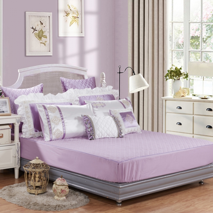 91家纺网 家纺一手货源 找家纺 OL家纺 2020年40S样板房系列十一件套 丽芙庄园-雪青