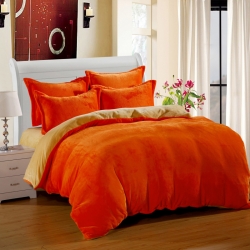 (总)瑞驰家纺 保暖舒适纯色法莱绒四件套