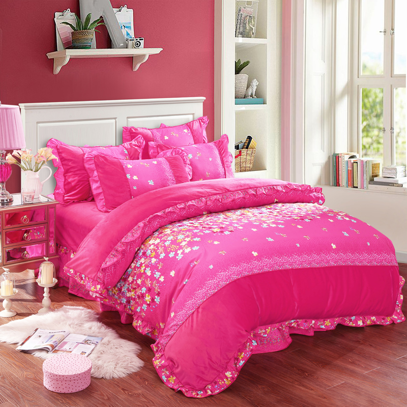 精品韩版拼接水晶绒四件套