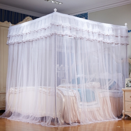新太阳家纺 素色简约蚊帐藻兰香 白色