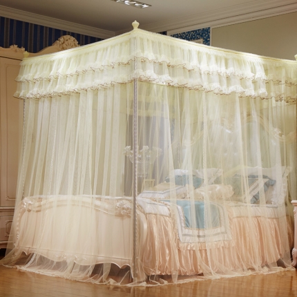 新太阳家纺 素色简约蚊帐藻兰香 黄色