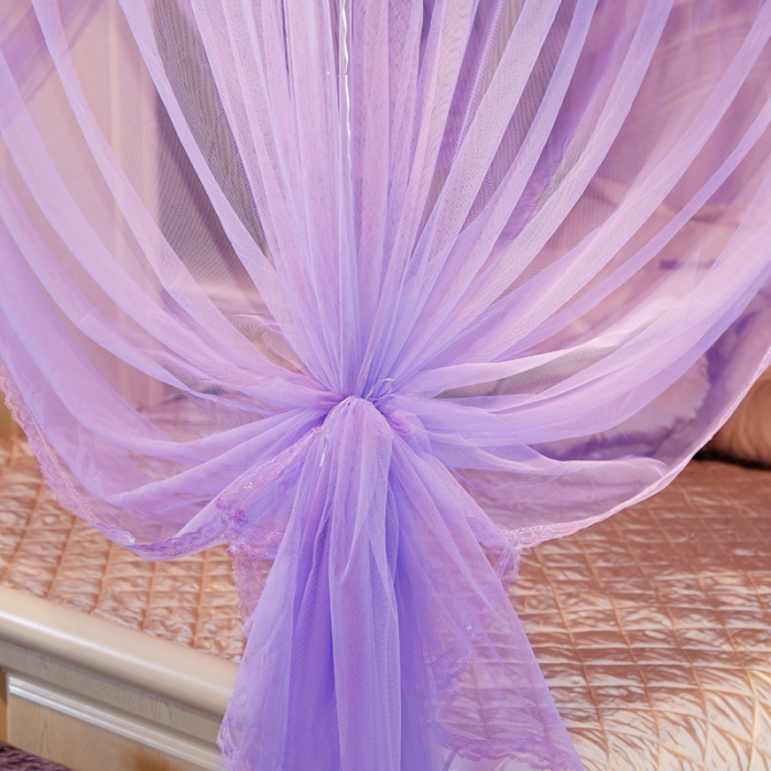 91家纺网 家纺一手货源 找家纺 新太阳家纺 新款落地宫廷蚊帐—解语花紫色