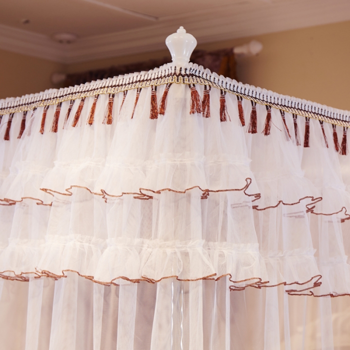 91家纺网 家纺一手货源 找家纺 新太阳家纺 新款落地宫廷蚊帐—解语花白色