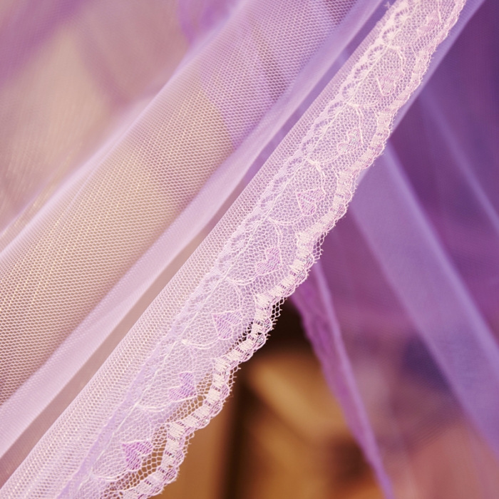 91家纺网 家纺一手货源 找家纺 新太阳家纺 新款落地宫廷蚊帐—解语花紫色