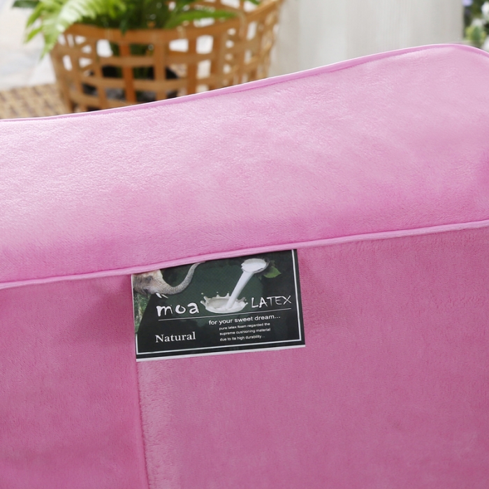 91家纺网 家纺一手货源 找家纺 希咪岚 按摩乳胶枕芯（绣花）枕头粉红色