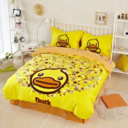 凯歌家纺 磨毛卡通四件套大黄鸭系列