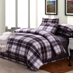 凯歌家纺 时尚水洗色织四件套格致美