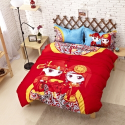(总)凯歌家纺 活性卡通四件套穿越系列床单款