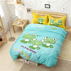 凯歌家纺 活性卡通四件套三口之家系类床单款 三口之家（青蛙）