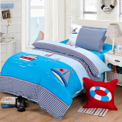 兴莉家纺 全棉加厚绣花四件套航海家-3