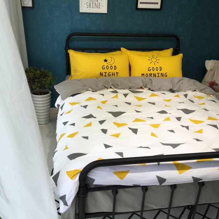 91家纺网 家纺一手货源 找家纺 漫调家纺 全棉北欧风四件套床单款科莎