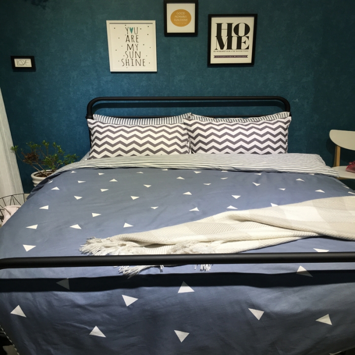 91家纺网 家纺一手货源 找家纺 漫调家纺 全棉北欧风四件套床单款思绪