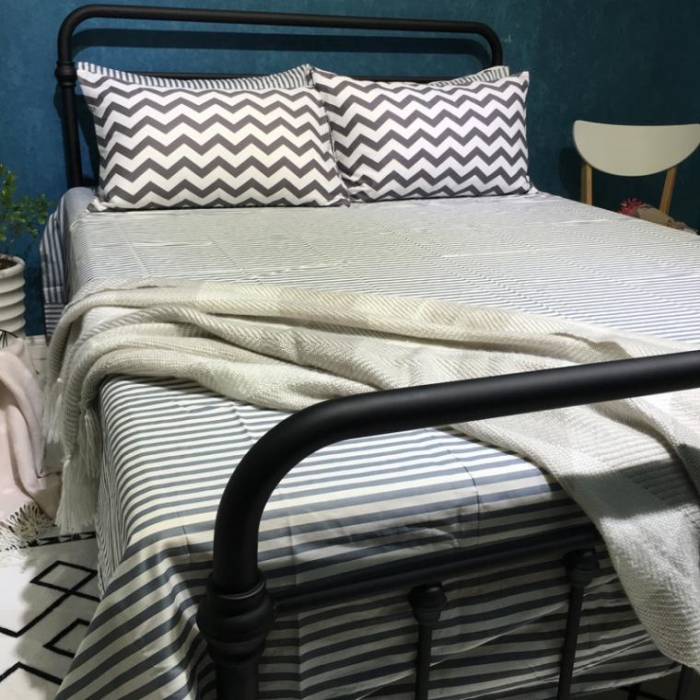 91家纺网 家纺一手货源 找家纺 漫调家纺 全棉北欧风四件套床单款思绪