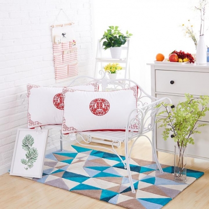 91家纺网 家纺一手货源 找家纺 瑞莉安枕芯 婚庆羽丝绒枕-立体双喜