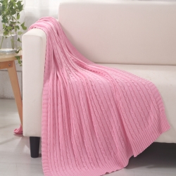 91家纺网 家纺一手货源 找家纺 乐享生活 小麻花毯毛毯粉红色,粉红色