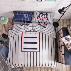 讴思家纺 全棉13070大版印花四件套    运动风潮