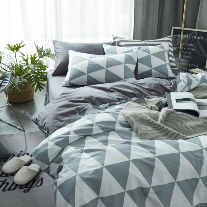 91家纺网 家纺一手货源 找家纺 梦家居 全棉韩国简约风格系列四件套宜家床上用品