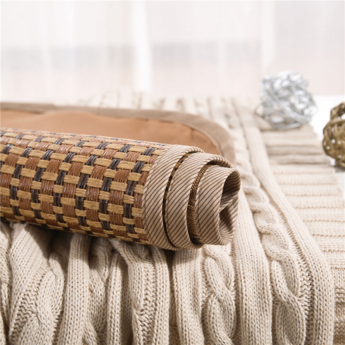 91家纺网 家纺一手货源 找家纺 喜相逢家纺 D18-夏凉双人枕套冰藤冰枕深棕冰藤冰枕