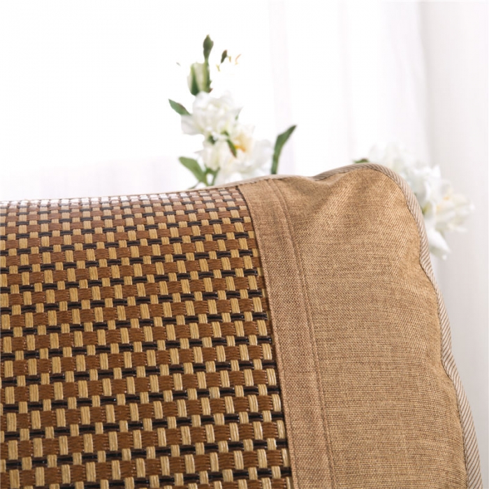 91家纺网 家纺一手货源 找家纺 喜相逢家纺 D18-夏凉双人枕套冰藤冰枕深棕冰藤冰枕
