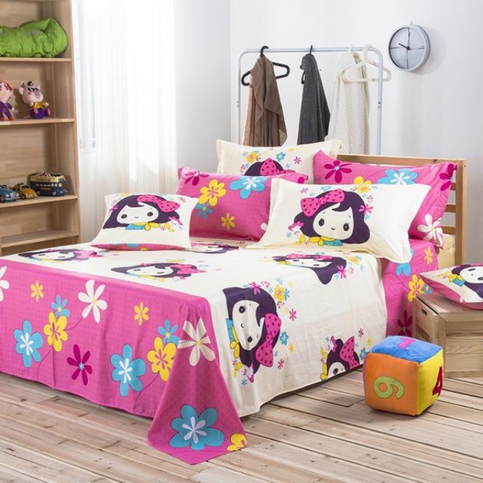 91家纺网 家纺一手货源 找家纺 朵希曼家纺 全棉大版卡通四件套 圆梦公主