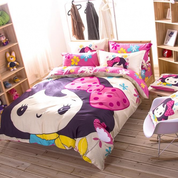 91家纺网 家纺一手货源 找家纺 朵希曼家纺 全棉大版卡通四件套 圆梦公主