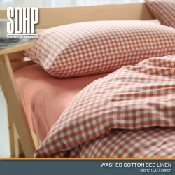 尚达好品 水洗棉小格风格四件套床单款