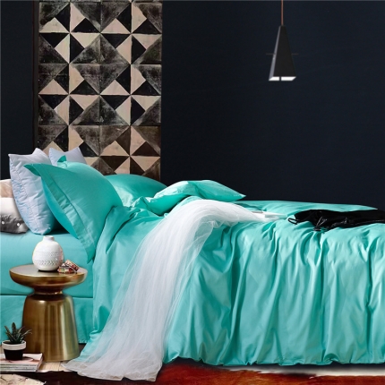 91家纺网 家纺一手货源 找家纺 朵美家纺80支纯色天丝四件套