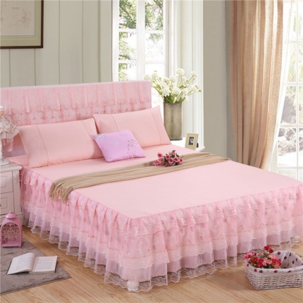 91家纺网 家纺一手货源 找家纺 情恒家纺 新款 蕾丝床裙 流光溢彩