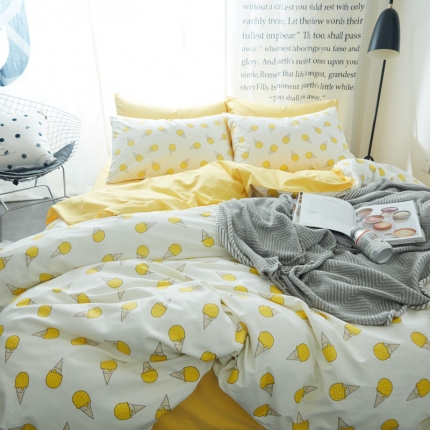 91家纺网 家纺一手货源 找家纺 【总】梦家居韩国宜家简约全棉纯棉四件套