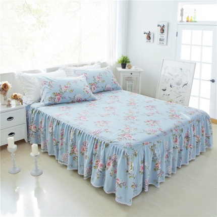 91家纺网 家纺一手货源 找家纺 菊上家纺  欧美风简约田园花卉蕾丝床裙系列12款