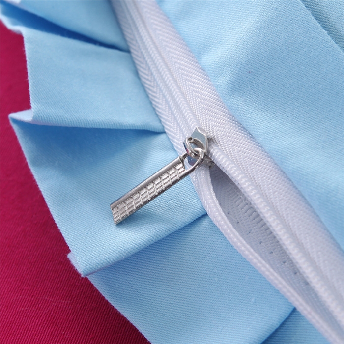 91家纺网 家纺一手货源 找家纺 欧冠家纺 全棉卡通贴布绣床裙款四件套KISS-玫红