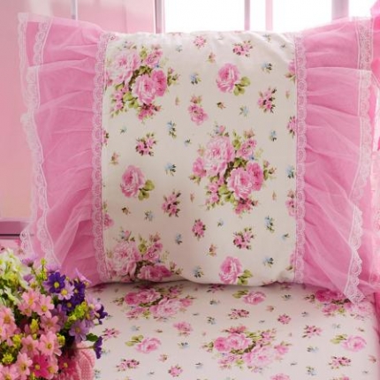 91家纺网 家纺一手货源 找家纺 菊尚家纺 全棉13372韩版四件套花开沫沫配件