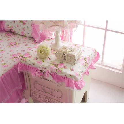 91家纺网 家纺一手货源 找家纺 菊尚家纺 全棉13372韩版四件套花开沫沫配件