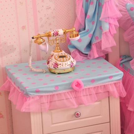 91家纺网 家纺一手货源 找家纺 菊尚家纺 全棉13372韩版四件套波点玫瑰配件