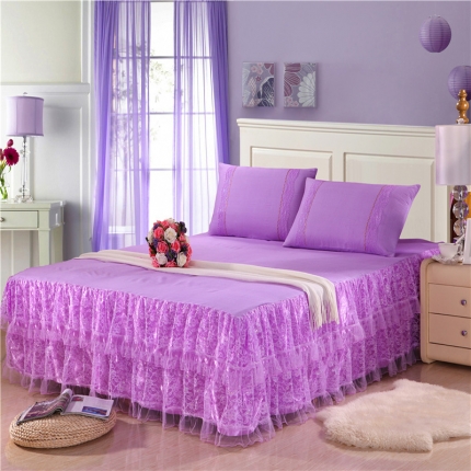 91家纺网 家纺一手货源 找家纺 情恒家纺 新款 蕾丝床裙 繁花似锦