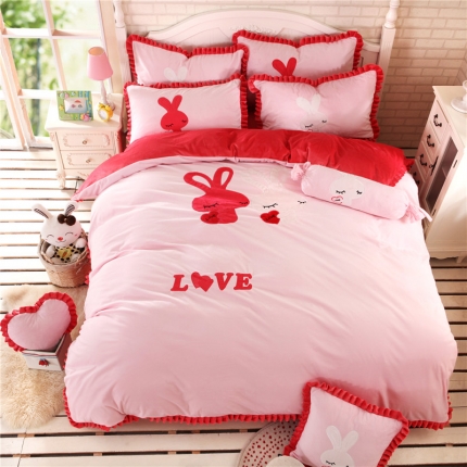 91家纺网 家纺一手货源 找家纺 欧冠韩版超柔水晶绒四件套