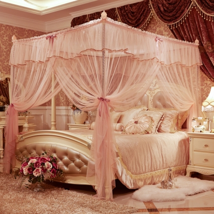91家纺网 家纺一手货源 找家纺 艾晶美家纺 爱丽丝落地宫廷蚊帐-3款