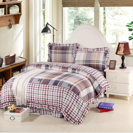 91家纺网 家纺一手货源 找家纺 （总）金丝鸟家纺 全棉韩版斜纹12868花边四件套