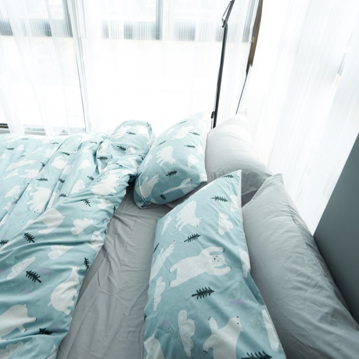 91家纺网 家纺一手货源 找家纺 梦家居 全棉韩国简约风格系列四件套小熊宝贝2