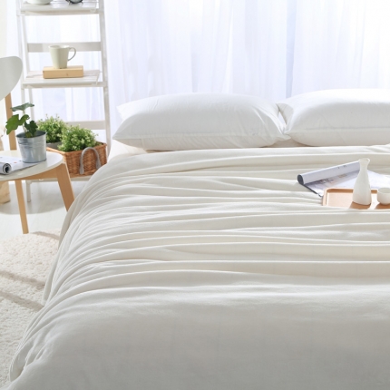 1.8公斤白色纯色酒店盖毯加厚绒毯