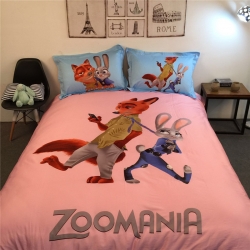 凯歌家纺 活性卡通四件套动物城系列床单款 疯狂动物城
